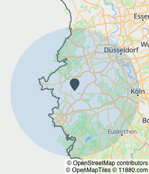 Kartendarstellung des Servicegebiets von Jansen Josef Bauunternehmung GmbH