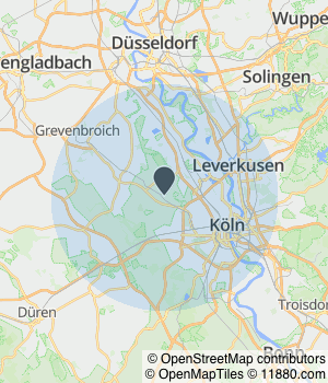 Kartendarstellung des Servicegebiets von Wohn-Design