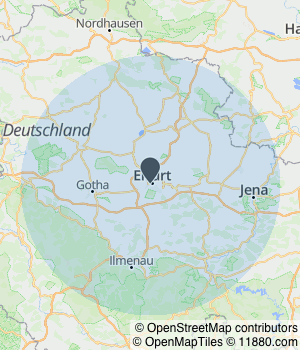 Kartendarstellung des Servicegebiets von Elektro Lips Jörg Neblung