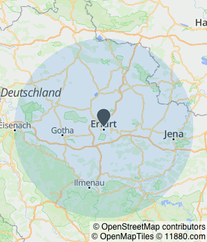 Servicegebiet von Erfurt-Gravur, Holger Rühr Kartendarstellung des Servicegebiets von Erfurt-Gravur, Holger Rühr