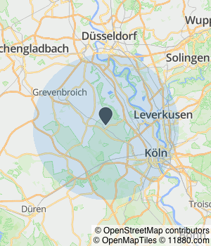 Kartendarstellung des Servicegebiets von Malerbetrieb Norbert Busse