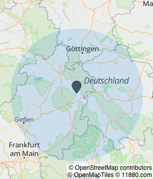 Kartendarstellung des Servicegebiets von Photovoltaik-Hessen