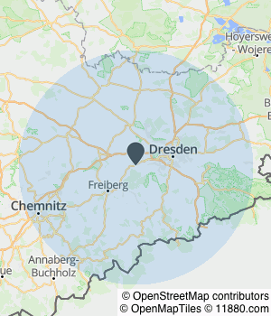 Kartendarstellung des Servicegebiets von Tischlerei Hartmann