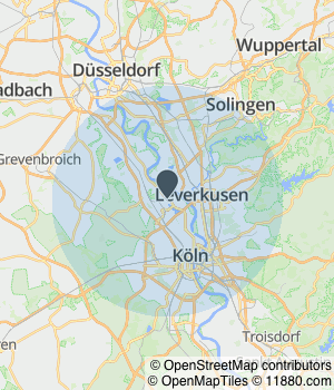 Kartendarstellung des Servicegebiets von Szendzielorz Metallbau GmbH