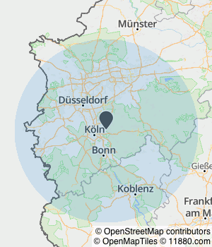 Kartendarstellung des Servicegebiets von 7-born