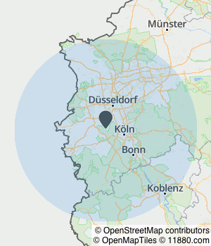 Kartendarstellung des Servicegebiets von Haustechnik Lai&Men (haftungsbeschränkt)