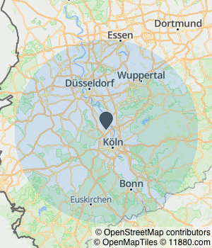 Kartendarstellung des Servicegebiets von Kenk Gebäudeservice