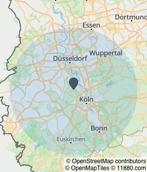 Kartendarstellung des Servicegebiets von Deutsche Bank Immobilien GmbH Silke Wemmer