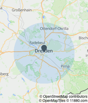 Kartendarstellung des Servicegebiets von Vertriebsgesellschaft Moor GmbH