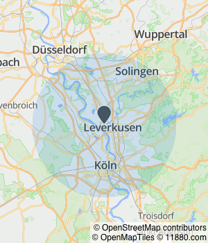 Kartendarstellung des Servicegebiets von Trend Renovierung