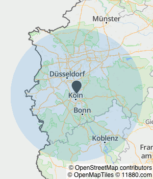 Kartendarstellung des Servicegebiets von Bestattungen Paulinenhof