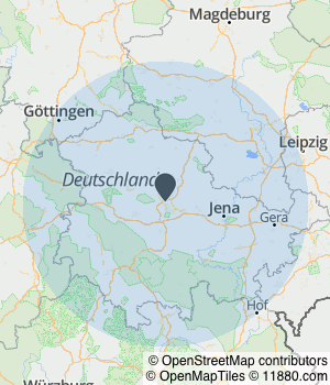 Kartendarstellung des Servicegebiets von Trockenbauapetrei