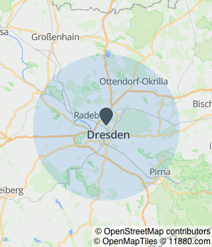 Kartendarstellung des Servicegebiets von Allianz Agentur Carsten Wolf