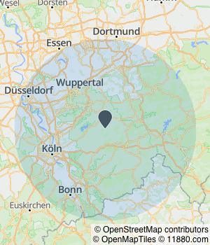 Kartendarstellung des Servicegebiets von Manfred Röttgen Maler- und Stuckbetrieb