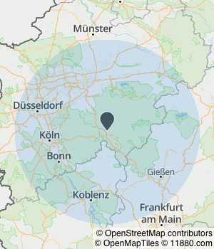 Kartendarstellung des Servicegebiets von Ogur Gestaltung