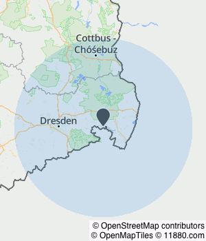 Kartendarstellung des Servicegebiets von Hantusch E. GmbH