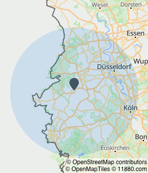 Kartendarstellung des Servicegebiets von Envicon Team GmbH