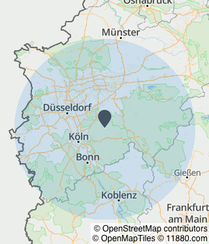 Kartendarstellung des Servicegebiets von HD-ALUSYSTEME