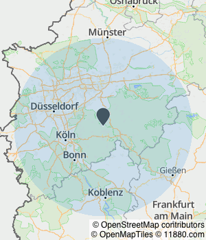 Kartendarstellung des Servicegebiets von SAB Bodenschmiede