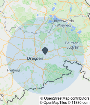 Kartendarstellung des Servicegebiets von Andreas Stricker Energiekosten- und Wirtschaftsberatung