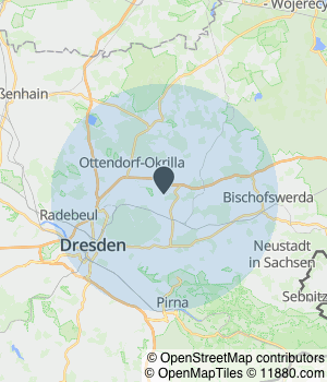 Kartendarstellung des Servicegebiets von SMARTHaus Sachsen GmbH