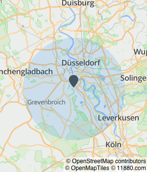 Kartendarstellung des Servicegebiets von Haushaltshilfe ALEXA