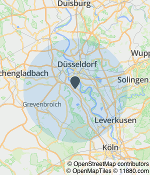 Kartendarstellung des Servicegebiets von H&G Service GmbH