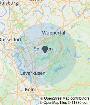 Kartendarstellung des Servicegebiets von Naturheilpraxis Sander