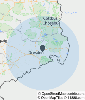 Kartendarstellung des Servicegebiets von Jens Hübner freier Versicherungsmakler