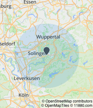 Kartendarstellung des Servicegebiets von Schreinerei Florian Haak