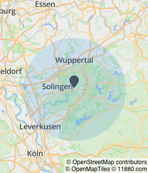 Kartendarstellung des Servicegebiets von Pflegefanten GmbH