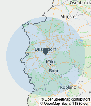 Kartendarstellung des Servicegebiets von MC Rund ums Haus