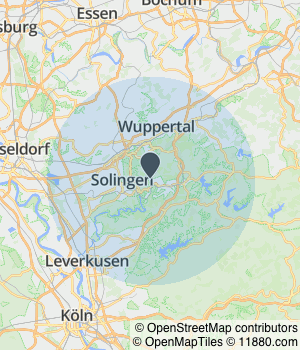 Kartendarstellung des Servicegebiets von Ralf Heller Metallbau und Lufttechnik