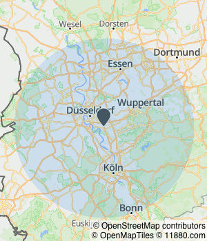 Kartendarstellung des Servicegebiets von MH Objektservice