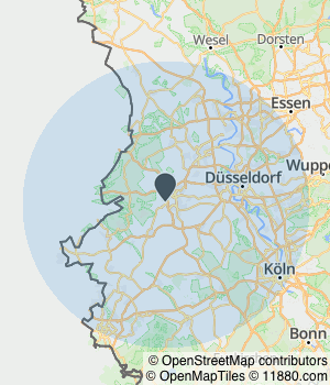 Kartendarstellung des Servicegebiets von RPM Medical & Kosmetik®