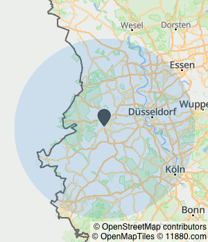 Kartendarstellung des Servicegebiets von Galabau Schmitz