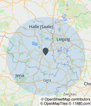 Kartendarstellung des Servicegebiets von DEHA KFZ-Service