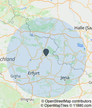 Kartendarstellung des Servicegebiets von VM Holz und Bau