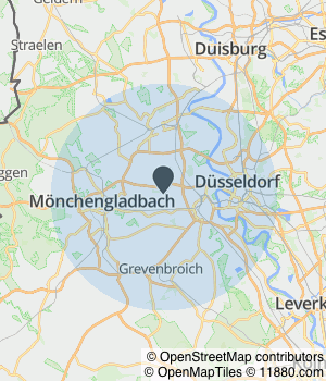 Kartendarstellung des Servicegebiets von Josef Schmitz Heizungsanlagen GmbH