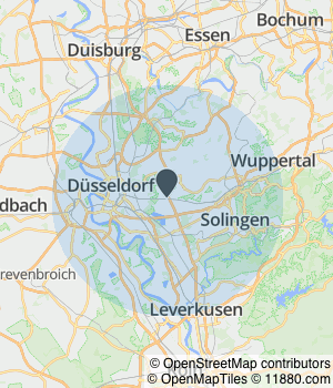 Kartendarstellung des Servicegebiets von Ambulanter Betreuungsdienst Neander Care | Haushaltshilfe und Seniorenbetreuung