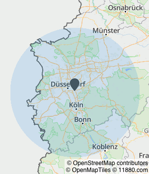 Kartendarstellung des Servicegebiets von BETZ travel service