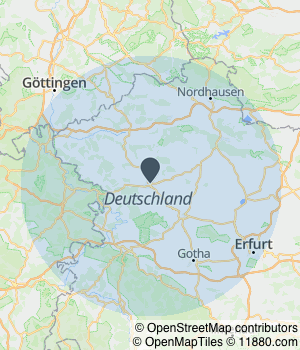Kartendarstellung des Servicegebiets von Leifheit Immobilien