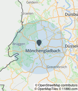 Kartendarstellung des Servicegebiets von Eki Gartenbau