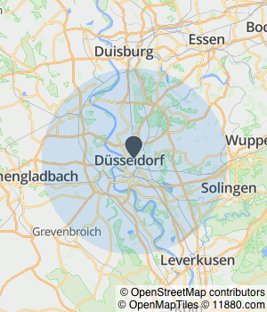 Kartendarstellung des Servicegebiets von Ambulanter Pflegedienst Aktiv GmbH