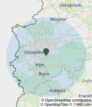 Kartendarstellung des Servicegebiets von Malerbetriebe Die Schwäger