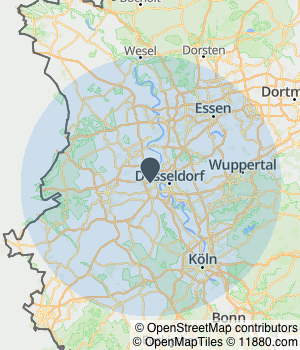 Kartendarstellung des Servicegebiets von Multi Handwerker Service