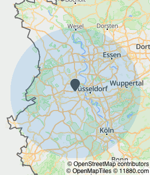 Kartendarstellung des Servicegebiets von Erdmann Straßenbau
