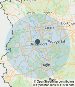 Kartendarstellung des Servicegebiets von Strafverteidigerin Dr. Stefanie Kunz