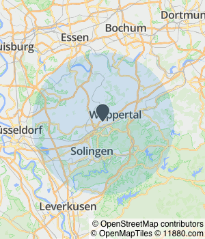 Kartendarstellung des Servicegebiets von Petra Ueberlacker Immobilien