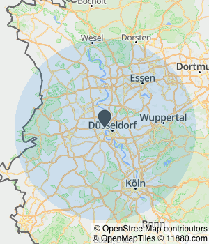 Kartendarstellung des Servicegebiets von Tabti&Partner